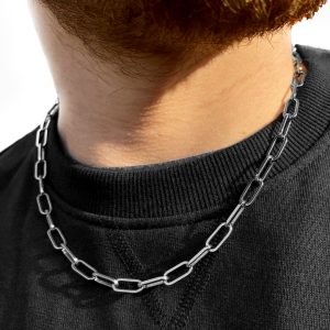 Collar Cadena Paperclip Acero Inoxidable