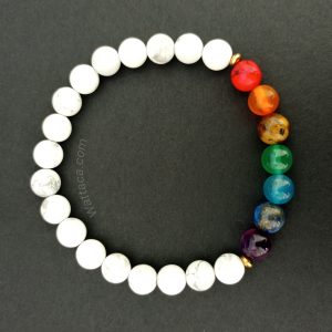 Pulsera 7 Chakras Piedras Howlita