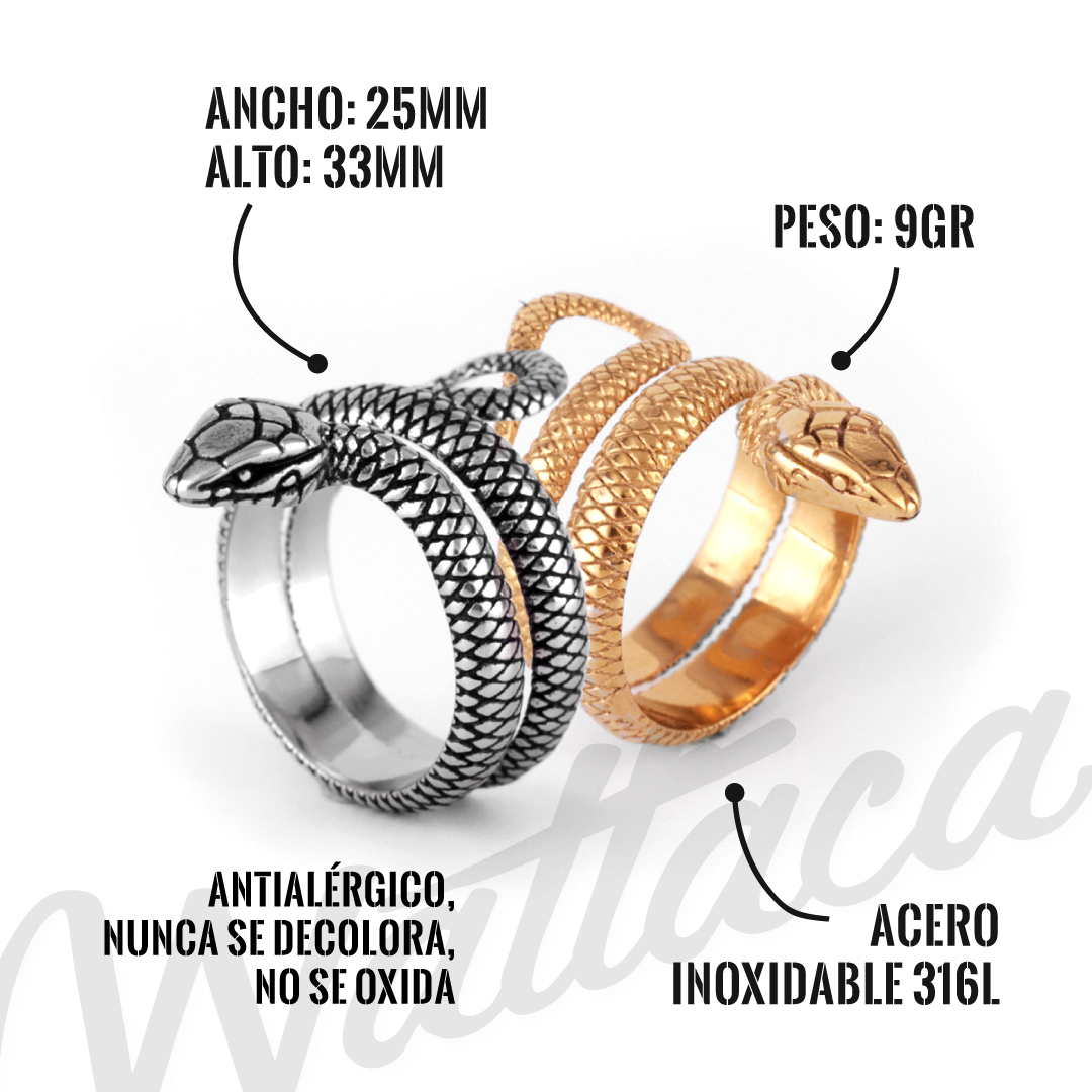 Anillo Serpiente Acero Premium 316L - Imagen 3