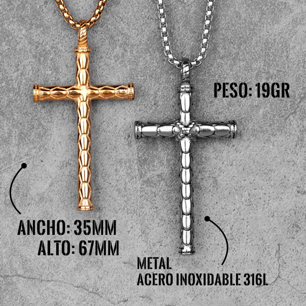 Collar Cruz Acero Inoxidable 316L - Imagen 3