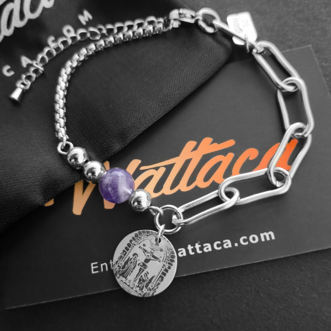 Pulsera El Señor de Los Milagros Acero Inoxidable – Ajustable - Imagen 2