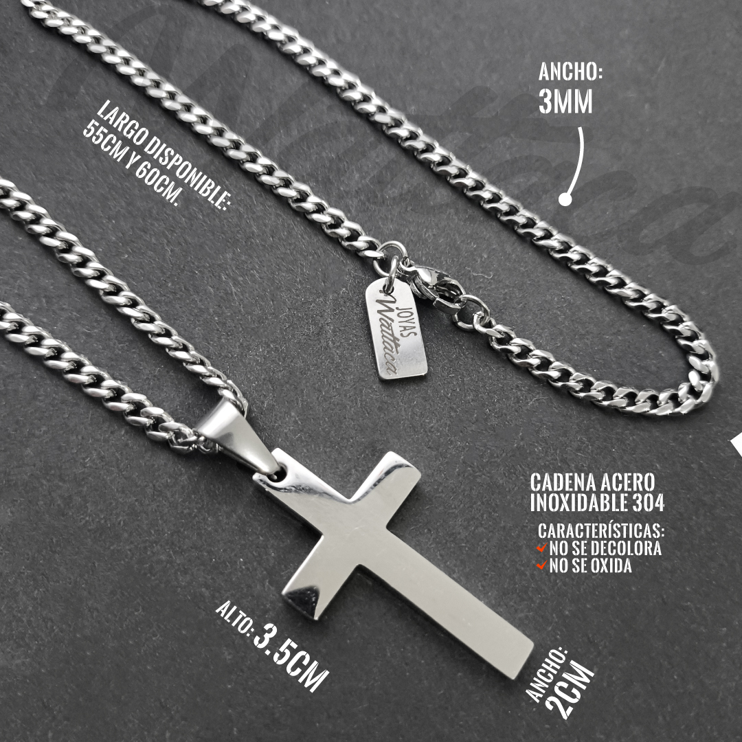 Collar Cruz Essential Acero Inoxidable - Imagen 3