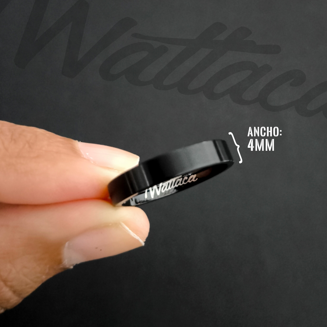 Anillo Black Minimalista Acero Titanio 4mm - Imagen 4