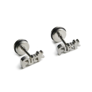 Par de Aretes F*ck Acero Inoxidable