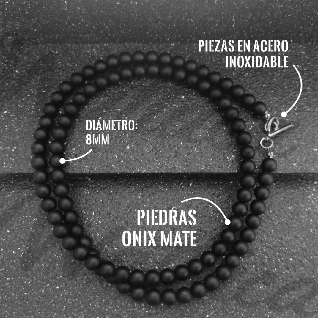 Collar Essential Masculino Onix Mate - Imagen 3
