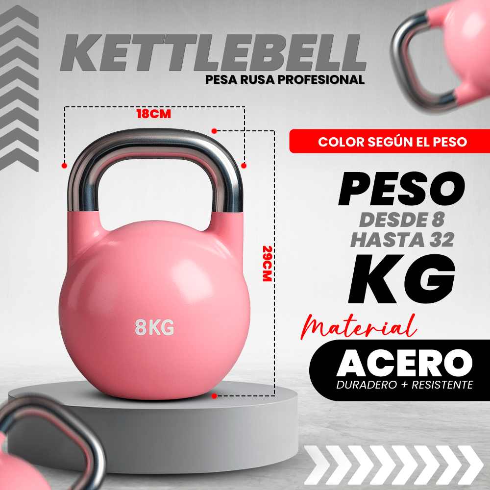 Kettlebell o pesa rusa de competición 16 kg - Imagen 4