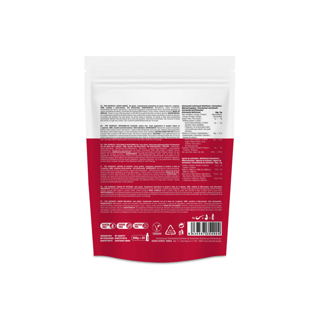 PRE WORKOUT 300g - Suplemento Deportivo Pre-Entreno - Imagen 5