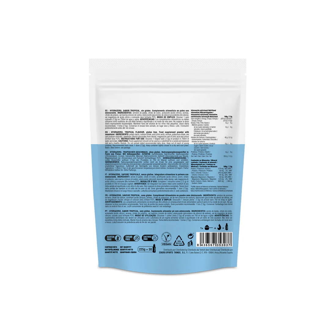 HYDRAZERO - Bebida Hipotónica 225g - Imagen 7