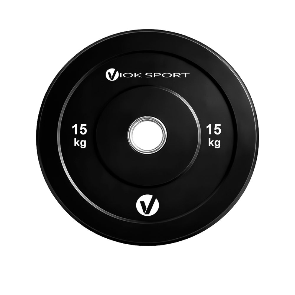 Disco olímpico bumper negro de halterofilia Viok 5 a 25 kg - Imagen 6