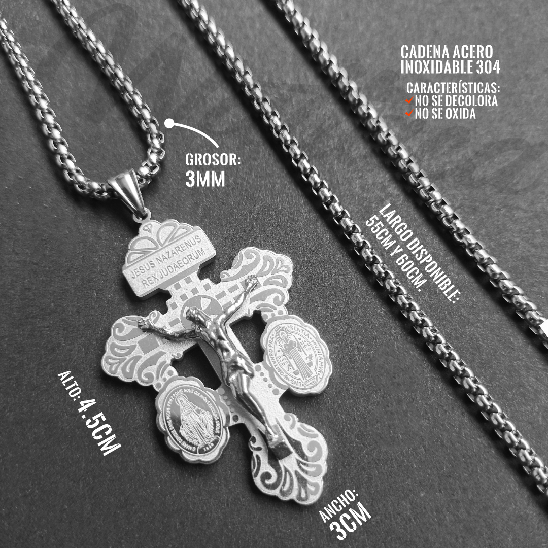 Collar Cruz del Perdón Acero Inoxidable - Imagen 3