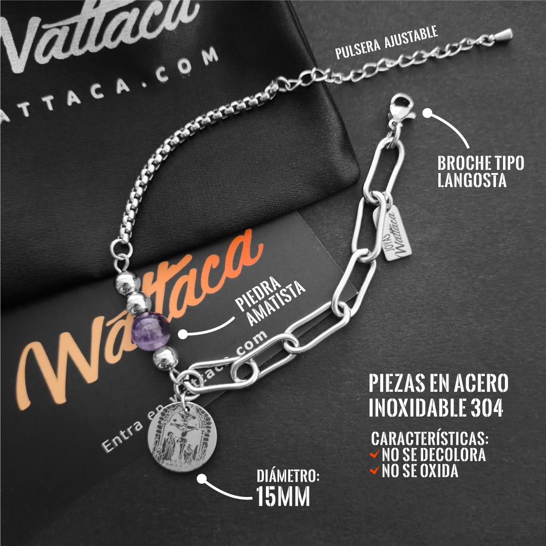 Pulsera El Señor de Los Milagros Acero Inoxidable – Ajustable - Imagen 3