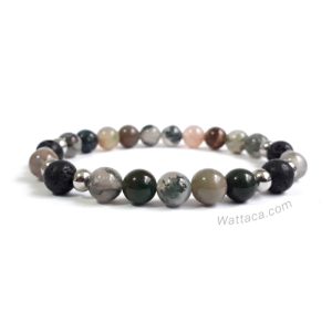 Pulsera Príamo Ágata Musgo Volcánica