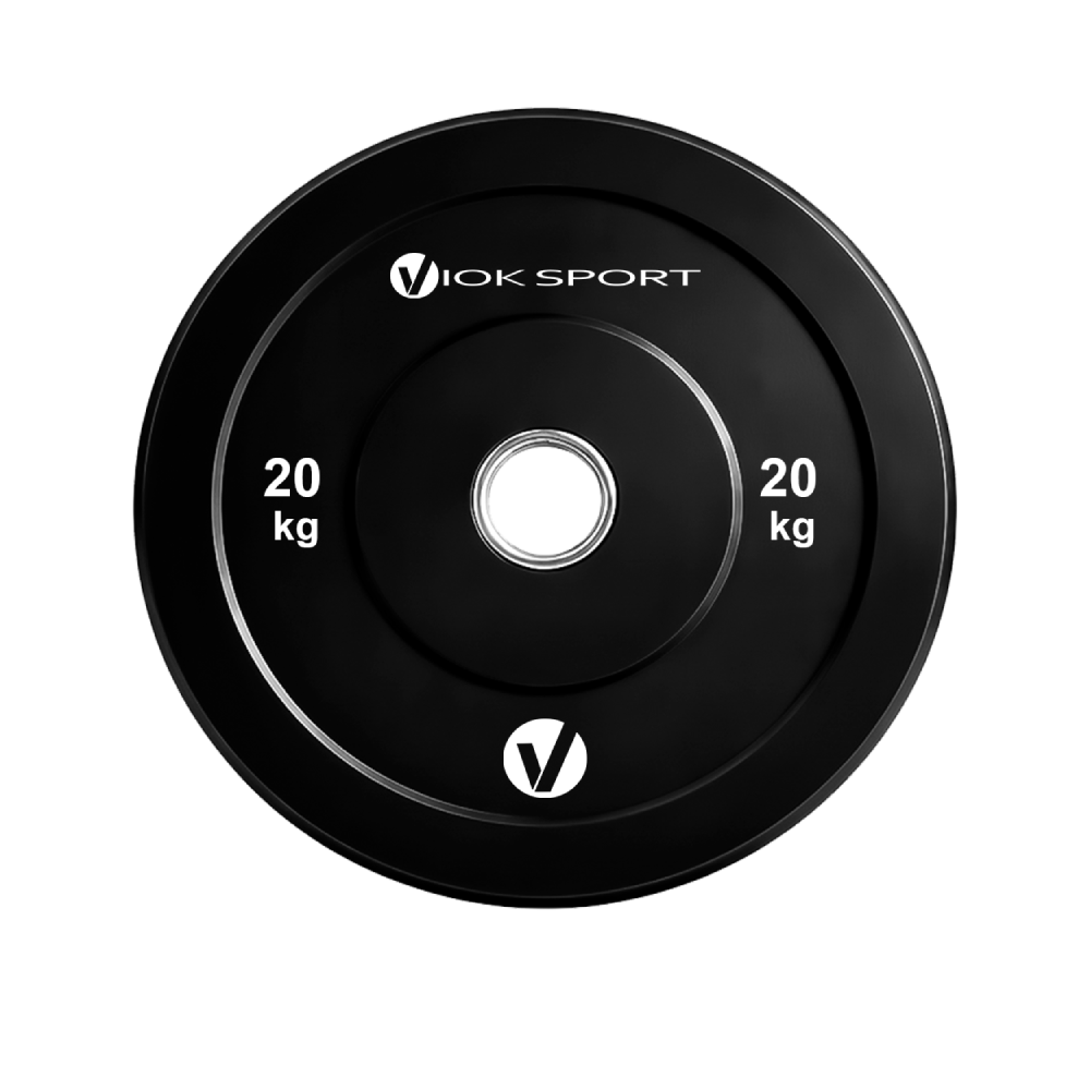 Disco olímpico bumper negro de halterofilia Viok 5 a 25 kg - Imagen 5
