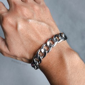 Pulsera Cubana Acero Inoxidable 11mm – Ajustable