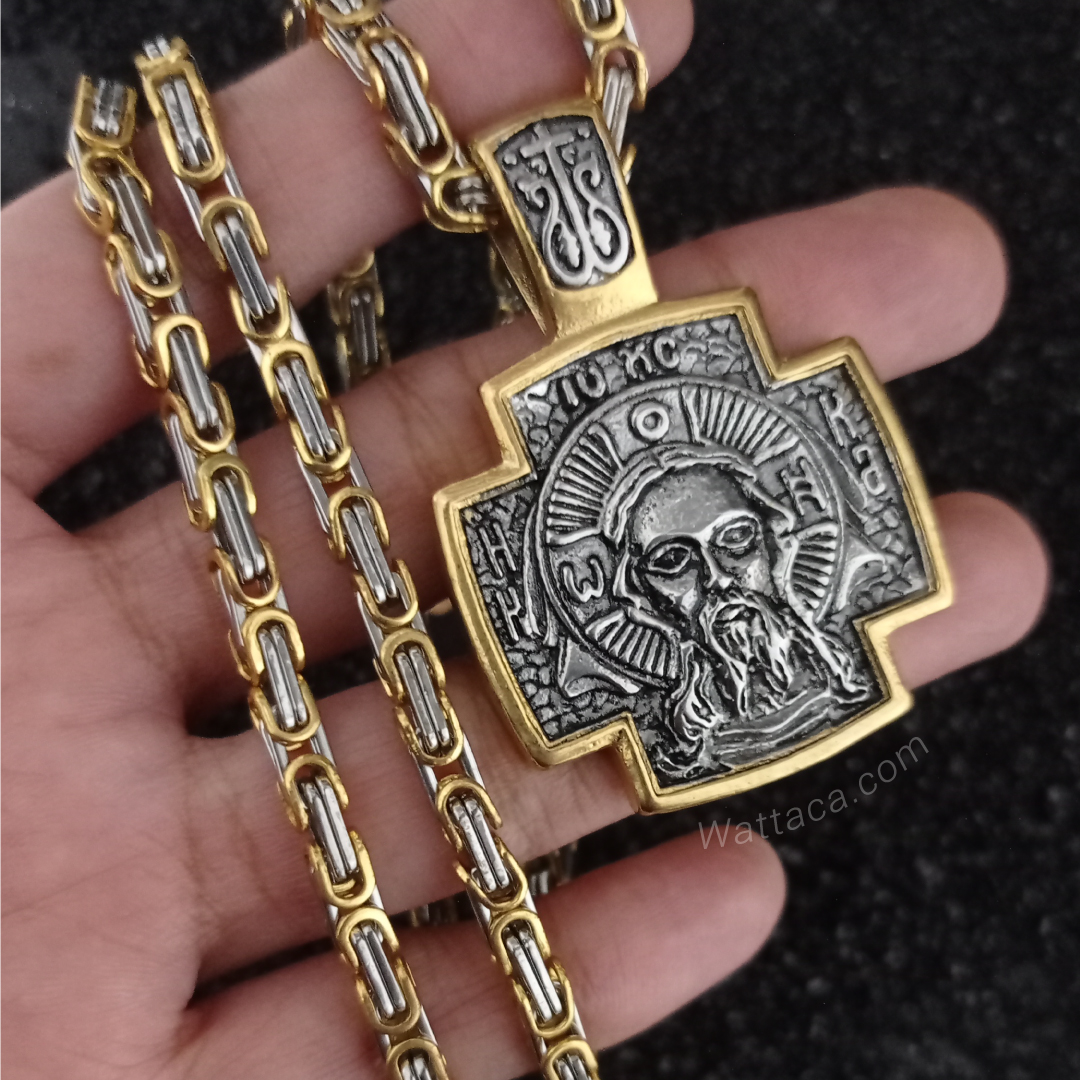 Collar Cruz Salvador Acero Inoxidable 316L - Imagen 5