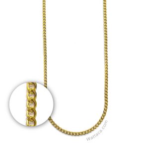 Collar Cubana Acero Inoxidable Gold 3mm