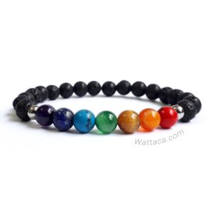 Pulsera 7 Chakras Piedras Volcánicas