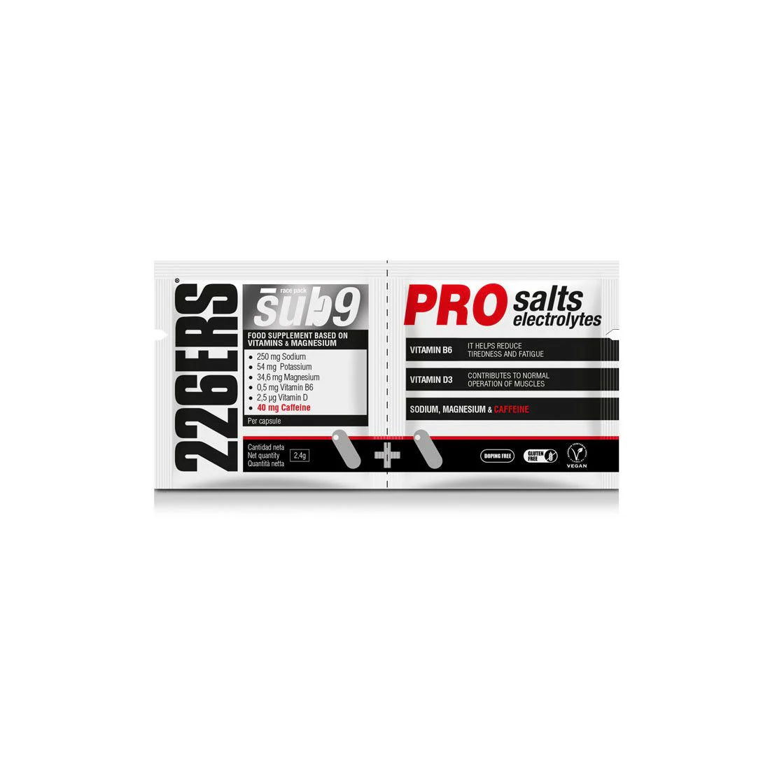 SUB9 PRO SALTS ELECTROLYTES - Duplo de Sales y Electrolitos con Cafeína 2 Cápsulas