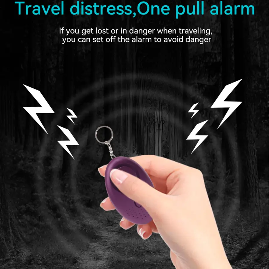 Alarma Personal Con Linterna Negro - Imagen 4