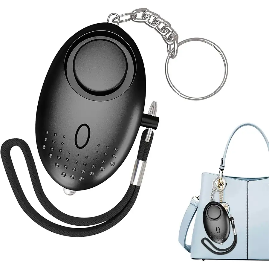 Alarma Personal Con Linterna Negro