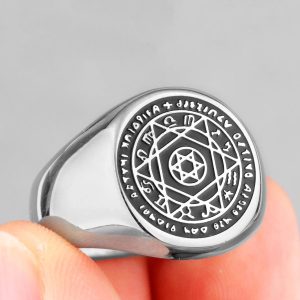 Anillo Sello del Rey Salomón Acero Inoxidable 316L