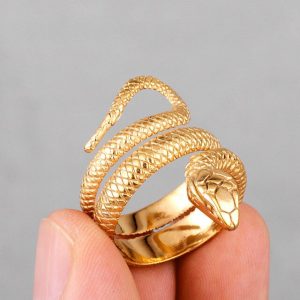 Anillo Serpiente Gold Acero Premium 316L