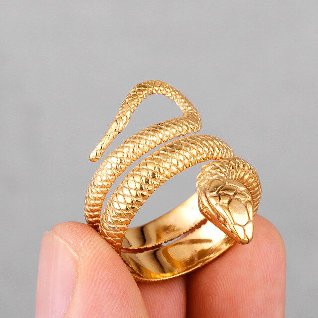 Anillo Serpiente Gold Acero Premium 316L - Imagen 2
