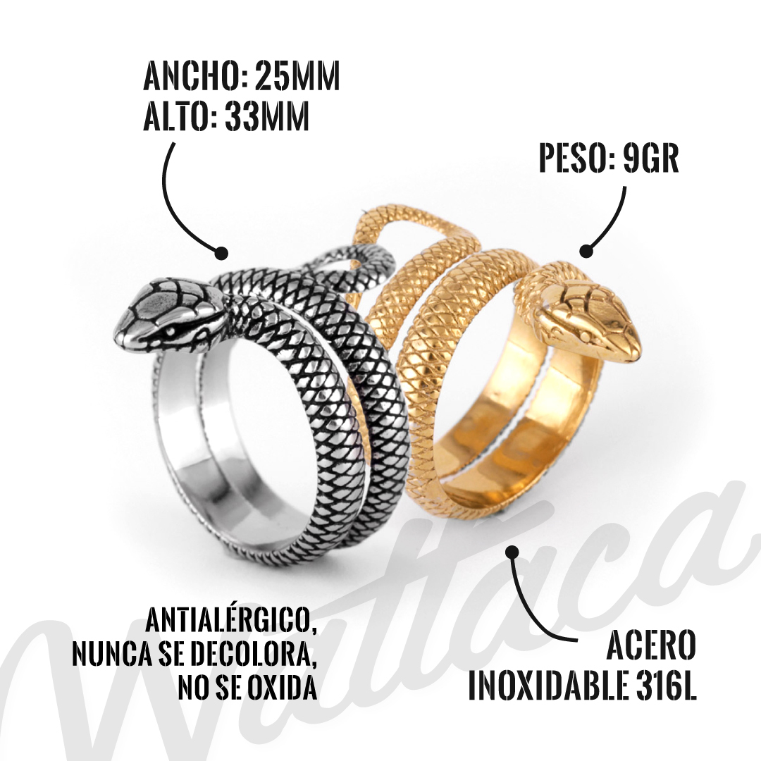 Anillo Serpiente Gold Acero Premium 316L - Imagen 3