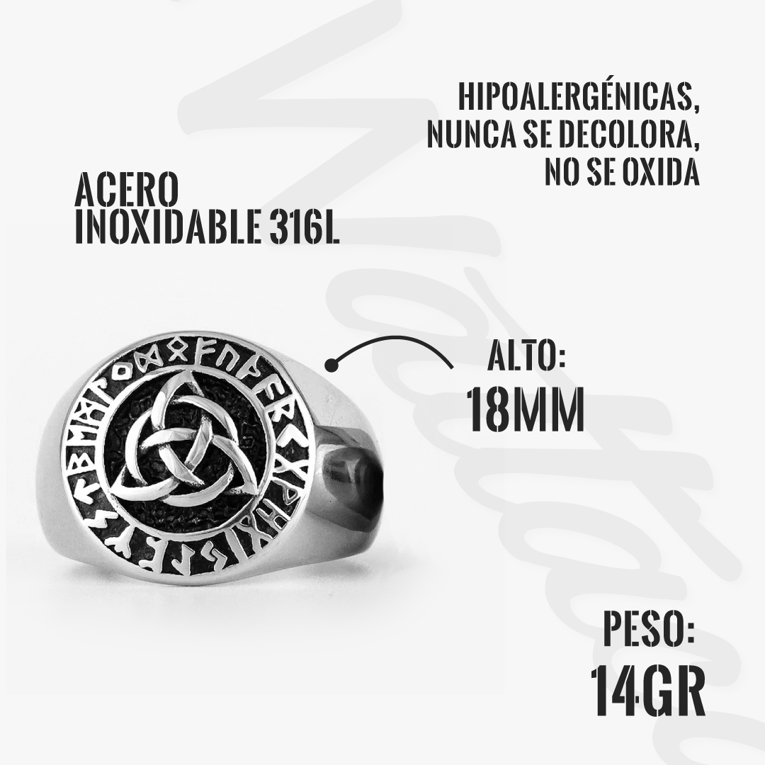 Anillo Triqueta Celta Acero Inoxidable 316L - Imagen 3