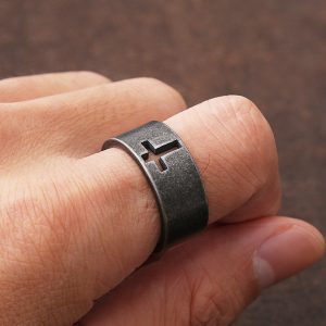 Anillo Cross Vintage Acero Inoxidable 316L
