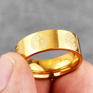 Anillo Minimalista San Benito Gold Acero Inoxidable 316L