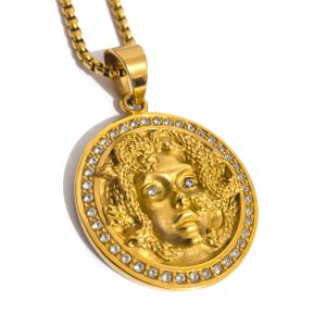 Collar Medusa Gold Acero Inoxidable 316L