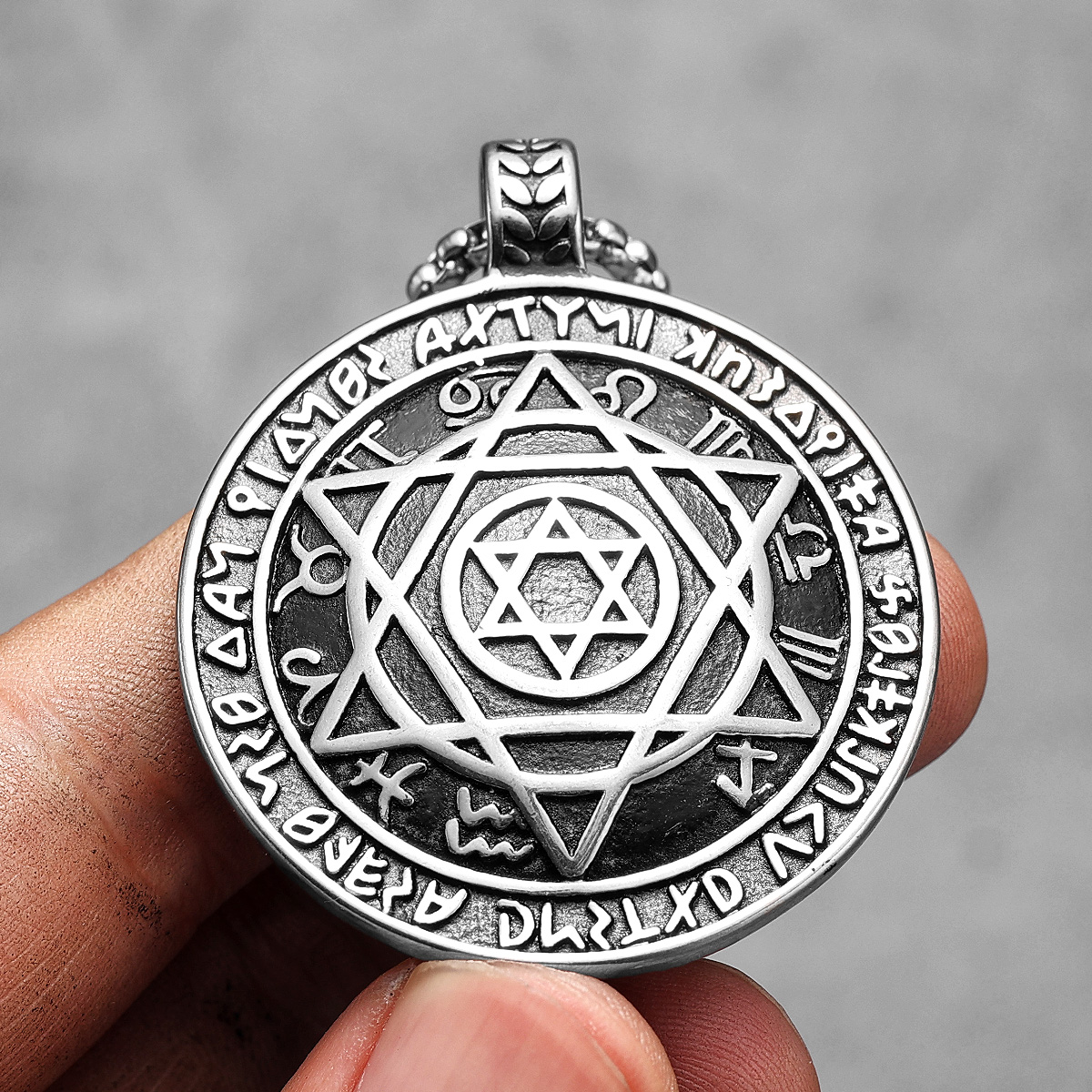 Collar Sello del Rey Salomón Acero Inoxidable 316L - Imagen 4