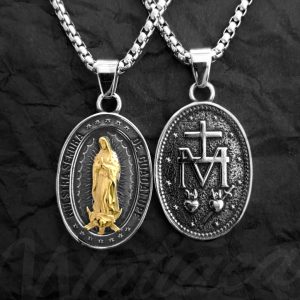 Collar Señora de la Guadalupe Gold/Silver Acero Premium 316L