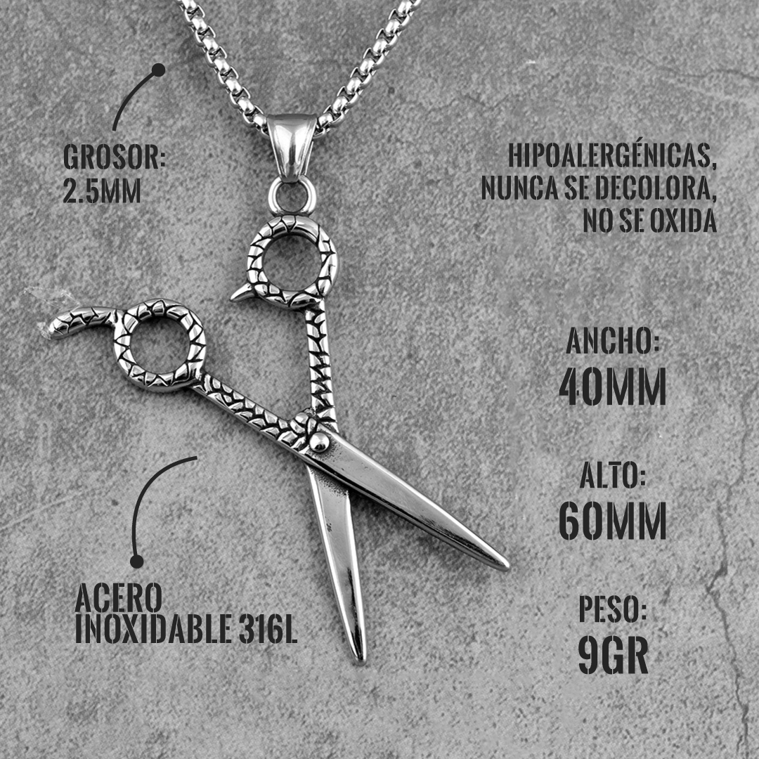 Collar Barber Scissors Acero Premium 316L - Imagen 3
