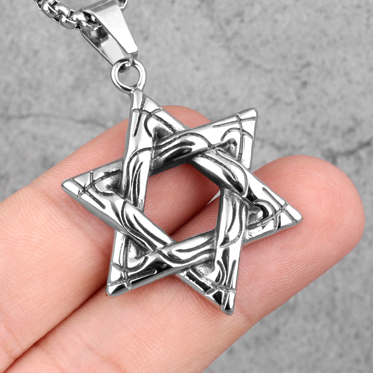 Collar Estrella de David Acero Premium 316L