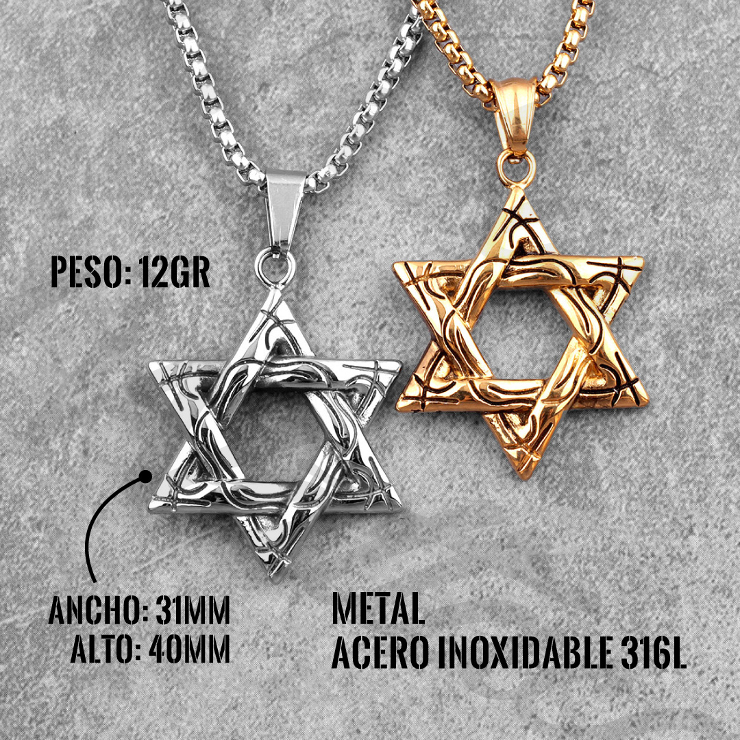 Collar Estrella de David Acero Premium 316L - Imagen 3