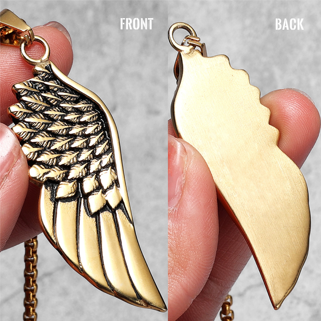 Collar Alas de Ángel Dorado Acero Premium 316L - Imagen 4