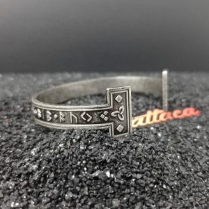Pulsera runas + Triple Horn Vikingo Acero Inoxidable 316L