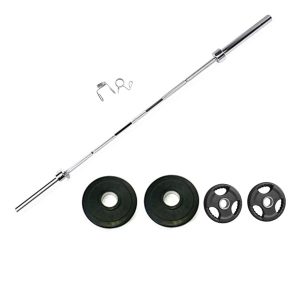 Kit de barra de musculación y discos de pesas Olímpico