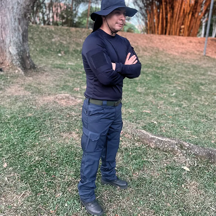 Pantalón Táctico Cargo 10 Bolsillos Azul (M108) - Imagen 4