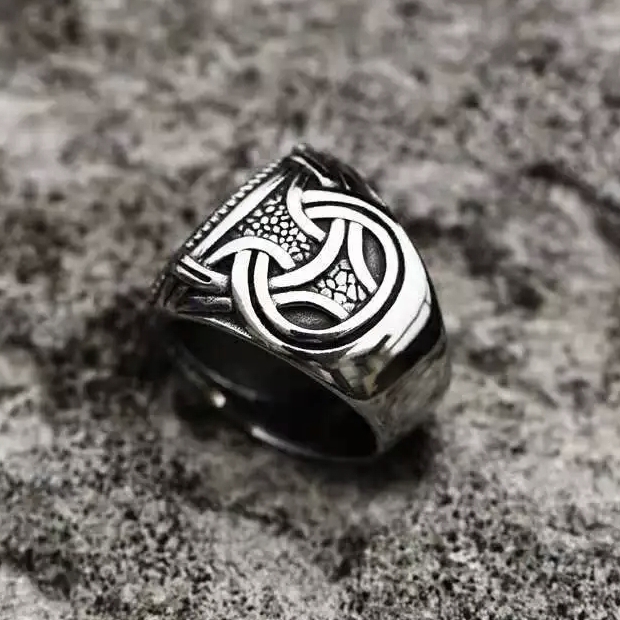 Anillo Vikingo Vegvísir Acero Inoxidable - Imagen 4