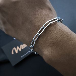 Pulsera Cadena Esclava Paperclip Acero Inoxidable