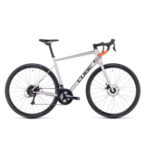 Bicicleta de Carreras Cube Attain PRO 700 Plateado Naranja 10.1kg