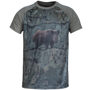 CAMISETA «FOREST-PRINT» CAQUI 3D JABALÍ