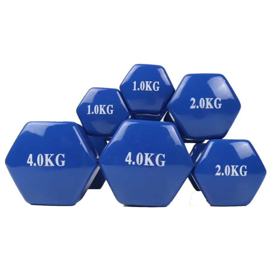 Mancuernas de vinilo azul Viok Sport - Imagen 7