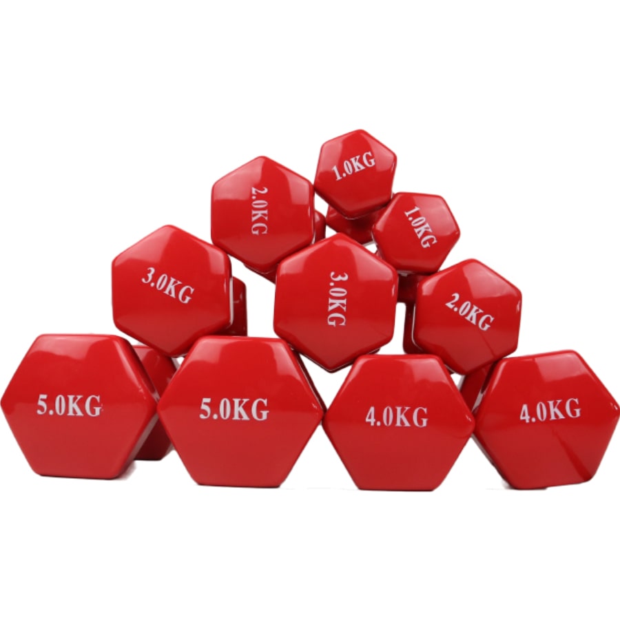 Mancuernas de vinilo rojo Viok Sport - Imagen 9